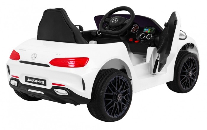 Mercedes Benz GT na akumulator dla dzieci Biały + Pilot + Wolny Start + MP3 LED-9 7028 