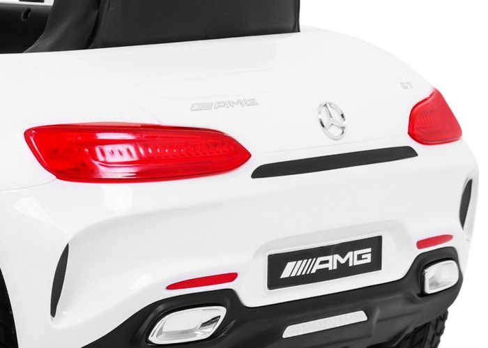 Mercedes Benz GT na akumulator dla dzieci Biały + Pilot + Wolny Start + MP3 LED-12 7028 