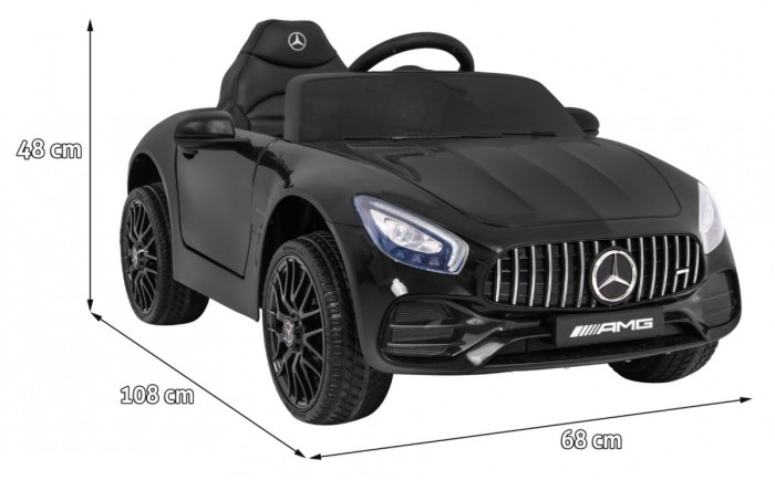 Mercedes Benz GT na akumulator dla dzieci Czarny + Pilot + Wolny Start + MP3 LED-2 7029 