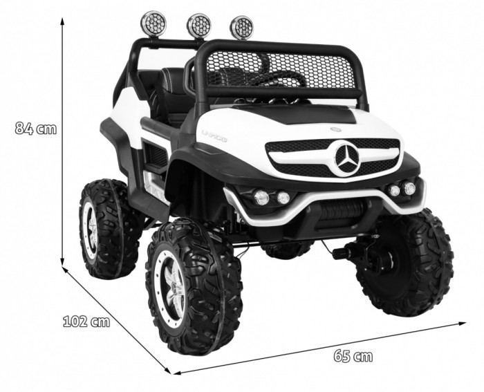 Mercedes Benz Unimog dla dzieci Biały + Napęd 4x4 + Pilot + Bagażnik + Wolny Start + MP3 LED-2 7039 