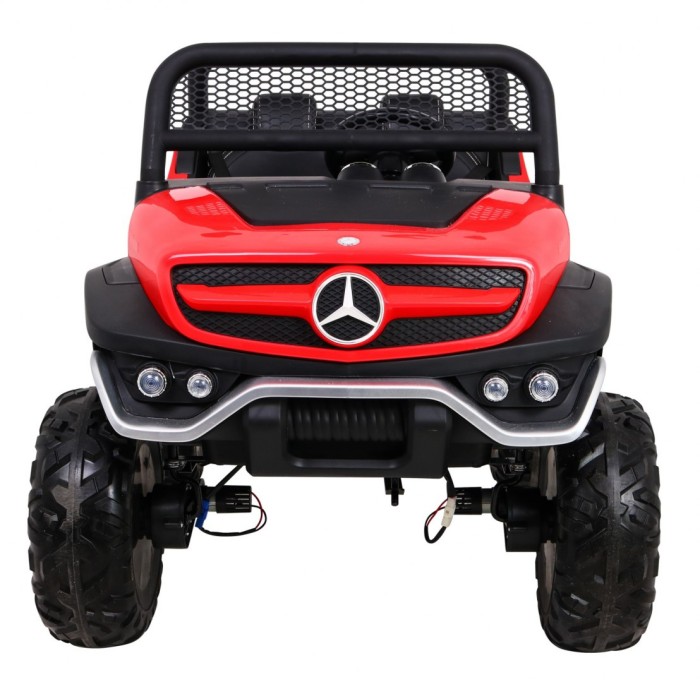 Mercedes Benz Unimog dla dzieci Czerwony + Napęd 4x4 + Pilot + Bagażnik + Wolny Start + MP3 LED-4 7041 
