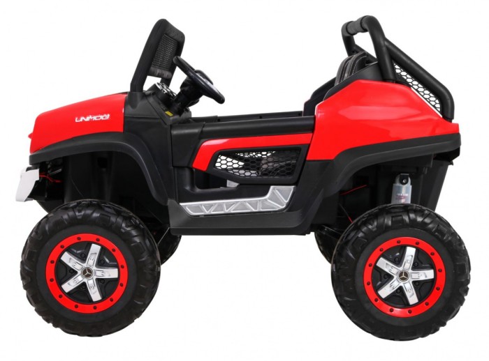 Mercedes Benz Unimog dla dzieci Czerwony + Napęd 4x4 + Pilot + Bagażnik + Wolny Start + MP3 LED-5 7041 