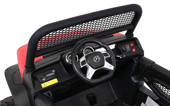 Mercedes Benz Unimog dla dzieci Czerwony + Napęd 4x4 + Pilot + Bagażnik + Wolny Start + MP3 LED-7 7041 