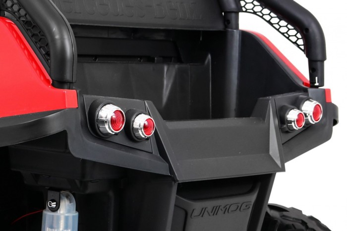 Mercedes Benz Unimog dla dzieci Czerwony + Napęd 4x4 + Pilot + Bagażnik + Wolny Start + MP3 LED-10 7041 