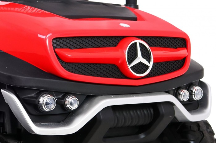 Mercedes Benz Unimog dla dzieci Czerwony + Napęd 4x4 + Pilot + Bagażnik + Wolny Start + MP3 LED-13 7041 