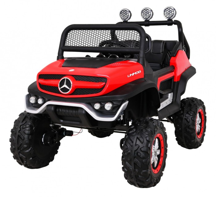 Mercedes Benz Unimog dla dzieci Terenowy Czerwony + Napęd 4x4 + Pilot