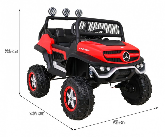 Mercedes Benz Unimog dla dzieci Terenowy Czerwony + Napęd 4x4 + Pilot-2 7042 