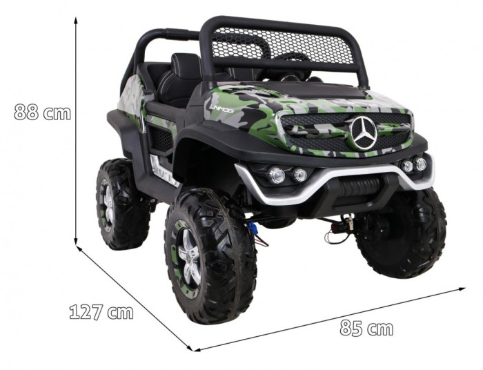 Mercedes Benz Unimog dla dzieci Lakier Moro + Napęd 4x4 + Pilot + Bagażnik + Wolny Start + Radio MP3 + LED-2 7044 