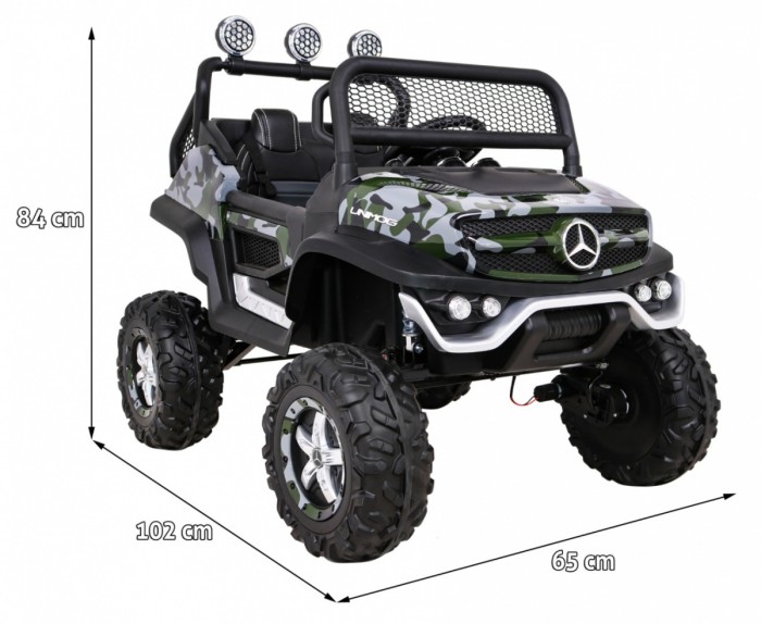 Mercedes Benz Unimog dla dzieci Lakier Moro + Napęd 4x4 + Pilot + Bagażnik + Wolny Start + MP3 LED-2 7045 