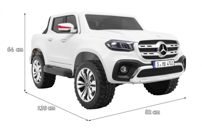 Mercedes Benz X-Class dla dzieci Biały Pickup + Pilot + Napęd 4x4-2 7047 