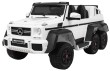 Auto Mercedes G63 6x6 MP4 dla dzieci Biały + 2 Pedały gazu + Regulacja siedzenia + MP4 + LED + Bagażnik + Kufer dla rodzica-1 7054 