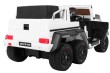 Auto Mercedes G63 6x6 MP4 dla dzieci Biały + 2 Pedały gazu + Regulacja siedzenia + MP4 + LED + Bagażnik + Kufer dla rodzica-7 7054 