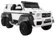 Auto Mercedes G63 6x6 MP4 dla dzieci Biały + 2 Pedały gazu + Regulacja siedzenia + MP4 + LED + Bagażnik + Kufer dla rodzica-11 7054 