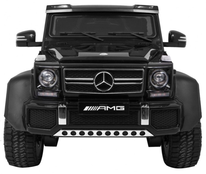 Auto Mercedes G63 6x6 MP4 dla dzieci Czarny + 2 Pedały gazu + Regulacja siedzenia + MP4 + LED + Bagażnik + Kufer dla rodzica-2 7056 