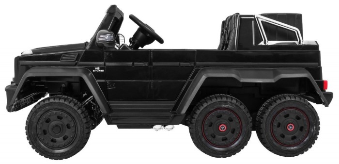 Auto Mercedes G63 6x6 MP4 dla dzieci Czarny + 2 Pedały gazu + Regulacja siedzenia + MP4 + LED + Bagażnik + Kufer dla rodzica-3 7056 