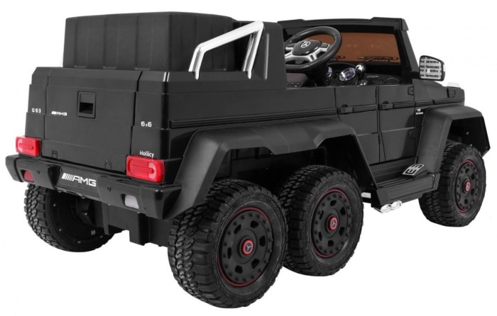 Auto Mercedes G63 6x6 MP4 dla dzieci Czarny + 2 Pedały gazu + Regulacja siedzenia + MP4 + LED + Bagażnik + Kufer dla rodzica-8 7056 