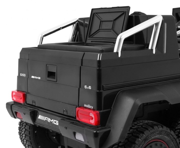Auto Mercedes G63 6x6 MP4 dla dzieci Czarny + 2 Pedały gazu + Regulacja siedzenia + MP4 + LED + Bagażnik + Kufer dla rodzica-9 7056 