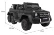 Auto Mercedes G63 6x6 MP4 dla dzieci Czarny + 2 Pedały gazu + Regulacja siedzenia + MP4 + LED + Bagażnik + Kufer dla rodzica-13 7056 