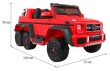 Auto Mercedes G63 6x6 MP4 dla dzieci Czerwony + 2 Pedały gazu + Regulacja siedzenia + MP4 + LED + Bagażnik + Kufer dla rodzica-2 7058 