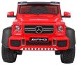 Auto Mercedes G63 6x6 MP4 dla dzieci Czerwony + 2 Pedały gazu + Regulacja siedzenia + MP4 + LED + Bagażnik + Kufer dla rodzica-3 7058 