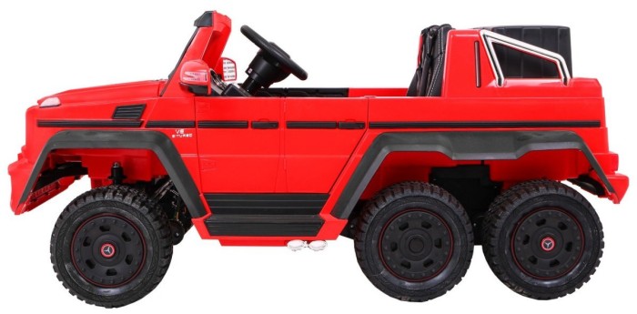 Auto Mercedes G63 6x6 MP4 dla dzieci Czerwony + 2 Pedały gazu + Regulacja siedzenia + MP4 + LED + Bagażnik + Kufer dla rodzica-4 7058 