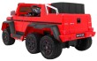 Auto Mercedes G63 6x6 MP4 dla dzieci Czerwony + 2 Pedały gazu + Regulacja siedzenia + MP4 + LED + Bagażnik + Kufer dla rodzica-5 7058 