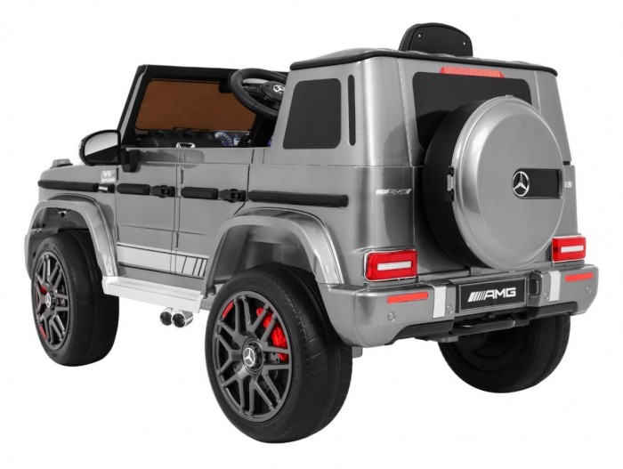 Mercedes AMG G63 dla dzieci Lakier Srebrny + Pilot + MP3 LED + Wolny Start + EVA + Pasy-5 7062 