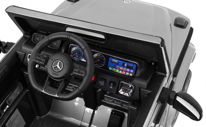Mercedes AMG G63 dla dzieci Lakier Srebrny + Pilot + MP3 LED + Wolny Start + EVA + Pasy-7 7062 