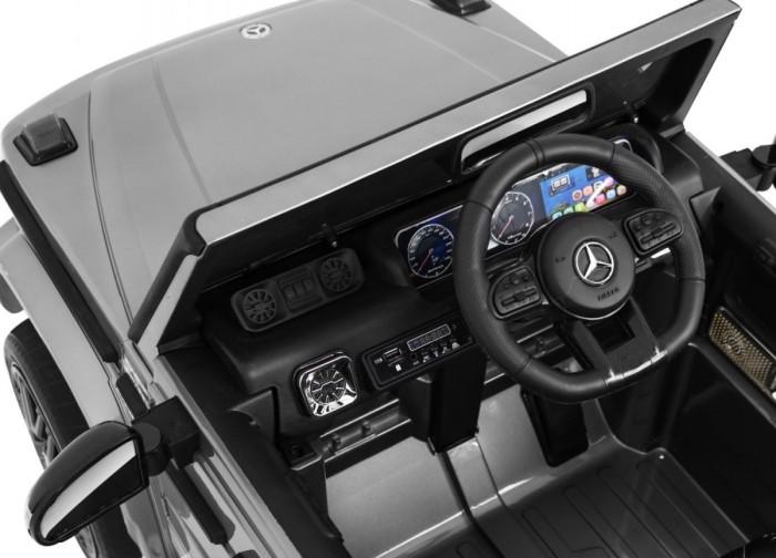 Mercedes AMG G63 dla dzieci Lakier Srebrny + Pilot + MP3 LED + Wolny Start + EVA + Pasy-8 7062 