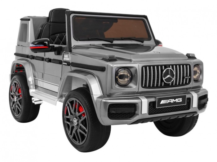 Mercedes AMG G63 dla dzieci Lakier Srebrny + Pilot + MP3 LED + Wolny Start + EVA + Pasy-11 7062 