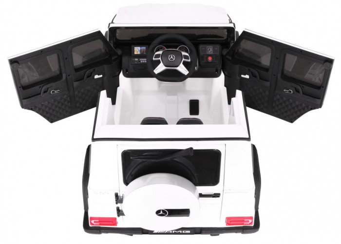 Auto na akumulator Mercedes AMG G65 dla dzieci Biały + Lakierowany + Bagażnik + Światła Dźwięki-2 7063 