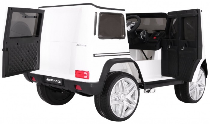 Auto na akumulator Mercedes AMG G65 dla dzieci Biały + Lakierowany + Bagażnik + Światła Dźwięki-3 7063 