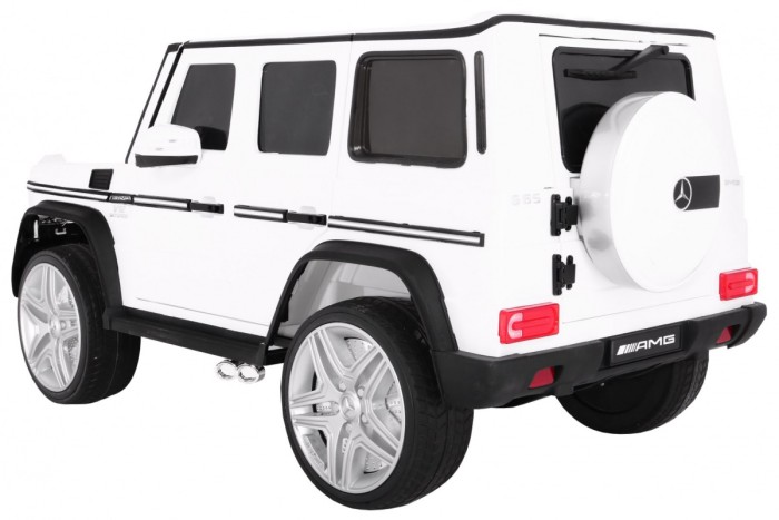 Auto na akumulator Mercedes AMG G65 dla dzieci Biały + Lakierowany + Bagażnik + Światła Dźwięki-6 7063 