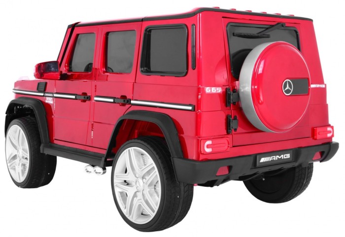 Auto na akumulator Mercedes AMG G65 dla dzieci Czerwony + Lakierowany + Bagażnik + Światła Dźwięki-2 7065 