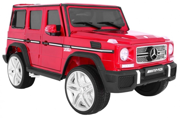 Auto na akumulator Mercedes AMG G65 dla dzieci Czerwony + Lakierowany + Bagażnik + Światła Dźwięki-4 7065 