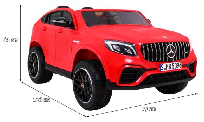 Auto Mercedes GLC 63S dla dzieci Czerwony Suv + Napęd 4x4-2 7068 