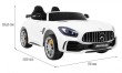 Mercedes-Benz GT R dla dzieci Lakier Biały + Napęd 4x4 + Nawiew powietrza + Pilot + EVA + MP3 LED-2 7070 