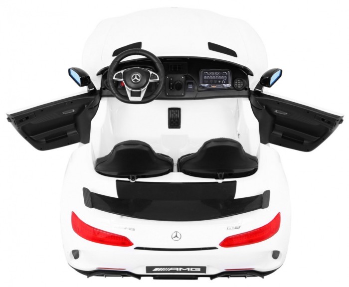 Mercedes-Benz GT R dla dzieci Lakier Biały + Napęd 4x4 + Nawiew powietrza + Pilot + EVA + MP3 LED-9 7070 