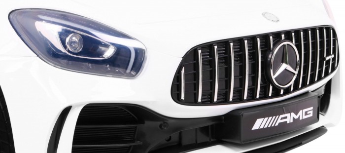 Mercedes-Benz GT R dla dzieci Lakier Biały + Napęd 4x4 + Nawiew powietrza + Pilot + EVA + MP3 LED-13 7070 