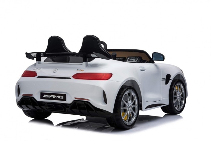 Mercedes-Benz GT R dla dzieci Lakier Biały + Napęd 4x4 + Nawiew powietrza + Pilot + EVA + MP3 LED-18 7070 