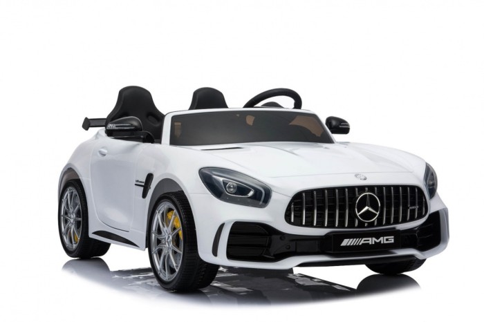 Mercedes-Benz GT R dla dzieci Lakier Biały + Napęd 4x4 + Nawiew powietrza + Pilot + EVA + MP3 LED-19 7070 