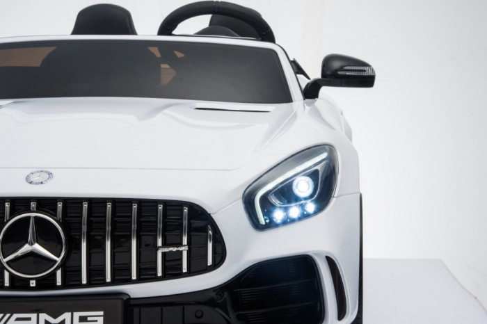 Mercedes-Benz GT R dla dzieci Lakier Biały + Napęd 4x4 + Nawiew powietrza + Pilot + EVA + MP3 LED-20 7070 