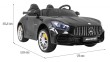 Mercedes-Benz GT R dla dzieci Lakier Czarny + Napęd 4x4 + Nawiew powietrza + Pilot + EVA + MP3 LED-2 7071 