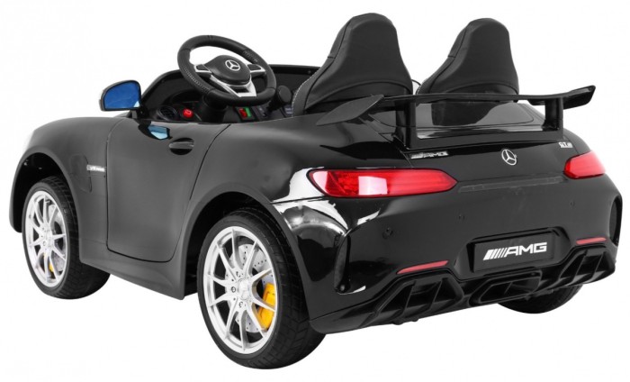 Mercedes-Benz GT R dla dzieci Lakier Czarny + Napęd 4x4 + Nawiew powietrza + Pilot + EVA + MP3 LED-5 7071 