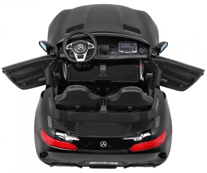 Mercedes-Benz GT R dla dzieci Lakier Czarny + Napęd 4x4 + Nawiew powietrza + Pilot + EVA + MP3 LED-10 7071 
