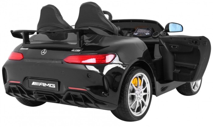 Mercedes-Benz GT R dla dzieci Lakier Czarny + Napęd 4x4 + Nawiew powietrza + Pilot + EVA + MP3 LED-11 7071 