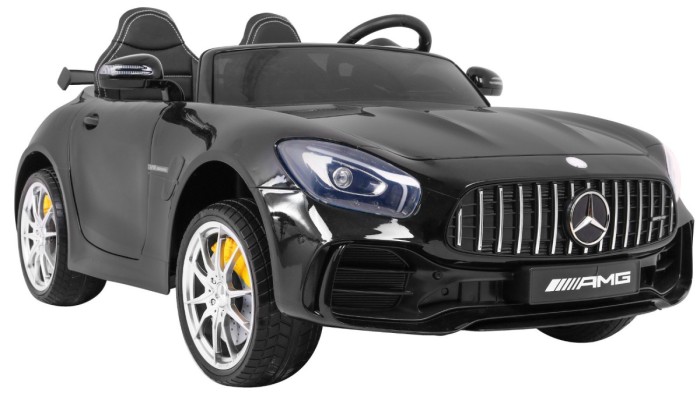 Mercedes-Benz GT R dla dzieci Lakier Czarny + Napęd 4x4 + Nawiew powietrza + Pilot + EVA + MP3 LED-13 7071 