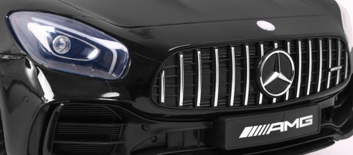 Mercedes-Benz GT R dla dzieci Lakier Czarny + Napęd 4x4 + Nawiew powietrza + Pilot + EVA + MP3 LED-14 7071 