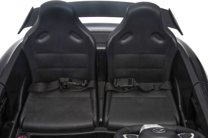 Mercedes-Benz GT R dla dzieci Lakier Czarny + Napęd 4x4 + Nawiew powietrza + Pilot + EVA + MP3 LED-26 7071 