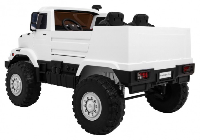Auto na akumulator Mercedes-Benz Zetros dla dzieci Biały + 2-osobowy + Bagażnik + Pilot-5 7074 